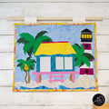 Lighthouse Beach Hut Quilted Wall Hanging | Applique Wall Hanging