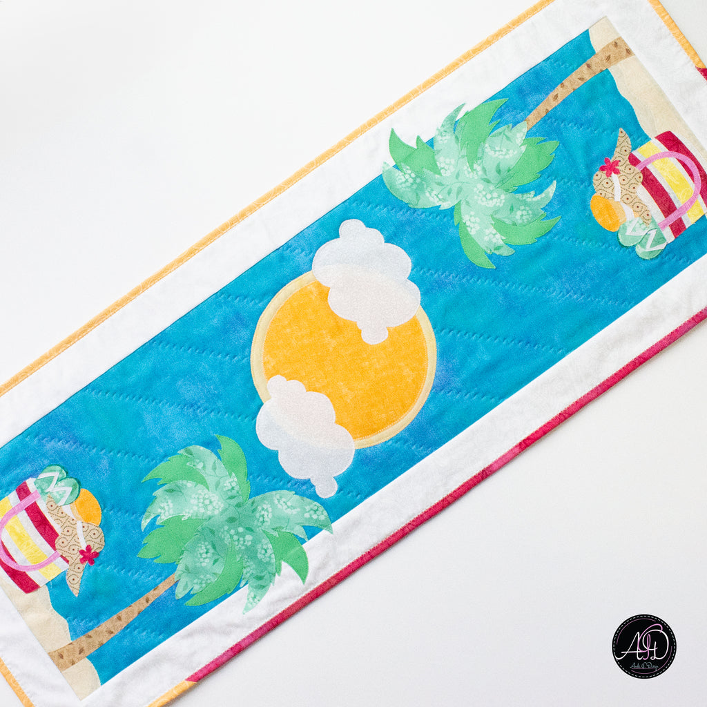 Quilted Applique Beach Bag Summer Table Runner