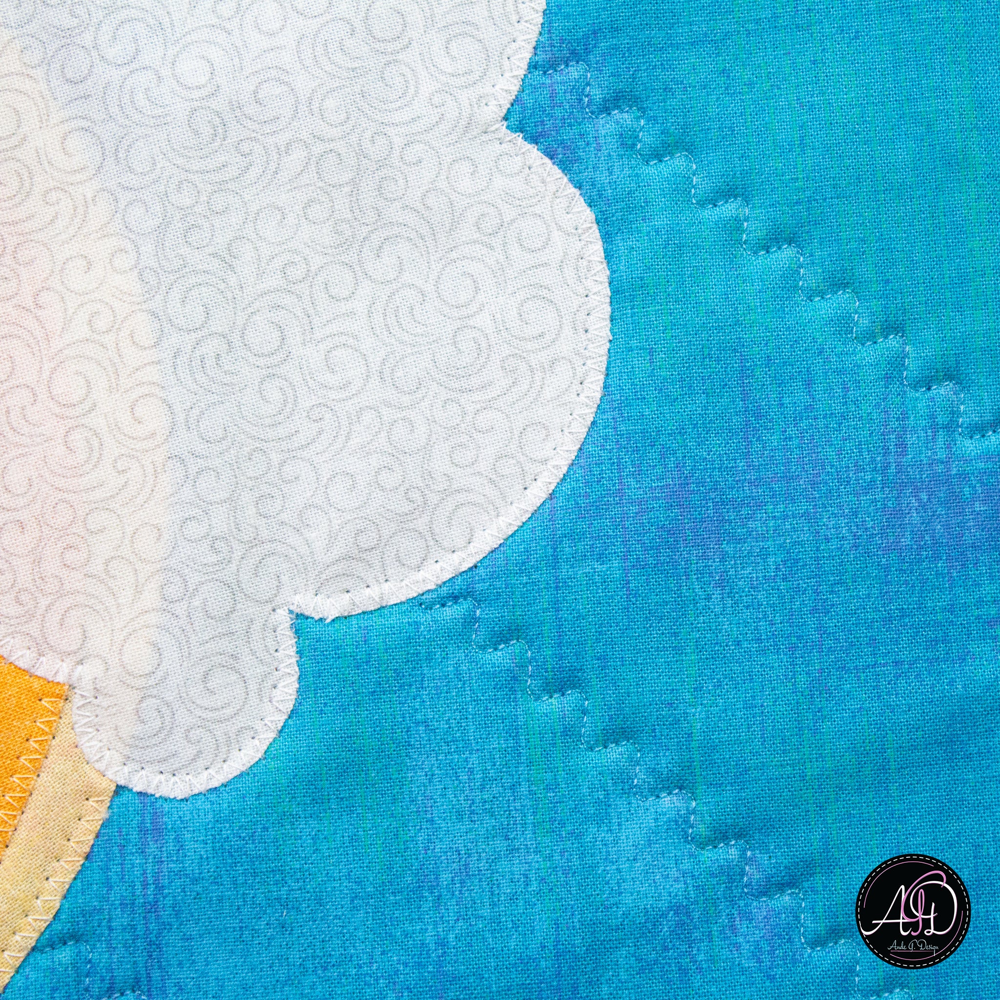 Quilted Applique Beach Day Summer Table Runner