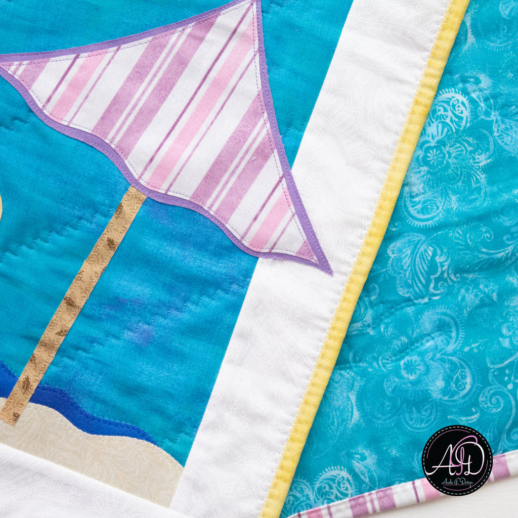 Quilted Applique Beach Day Summer Table Runner
