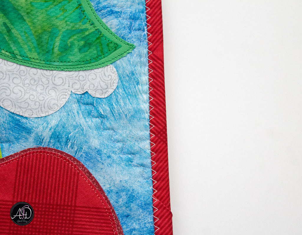 Quilted Applique Beach Cherry House Wall Hanging