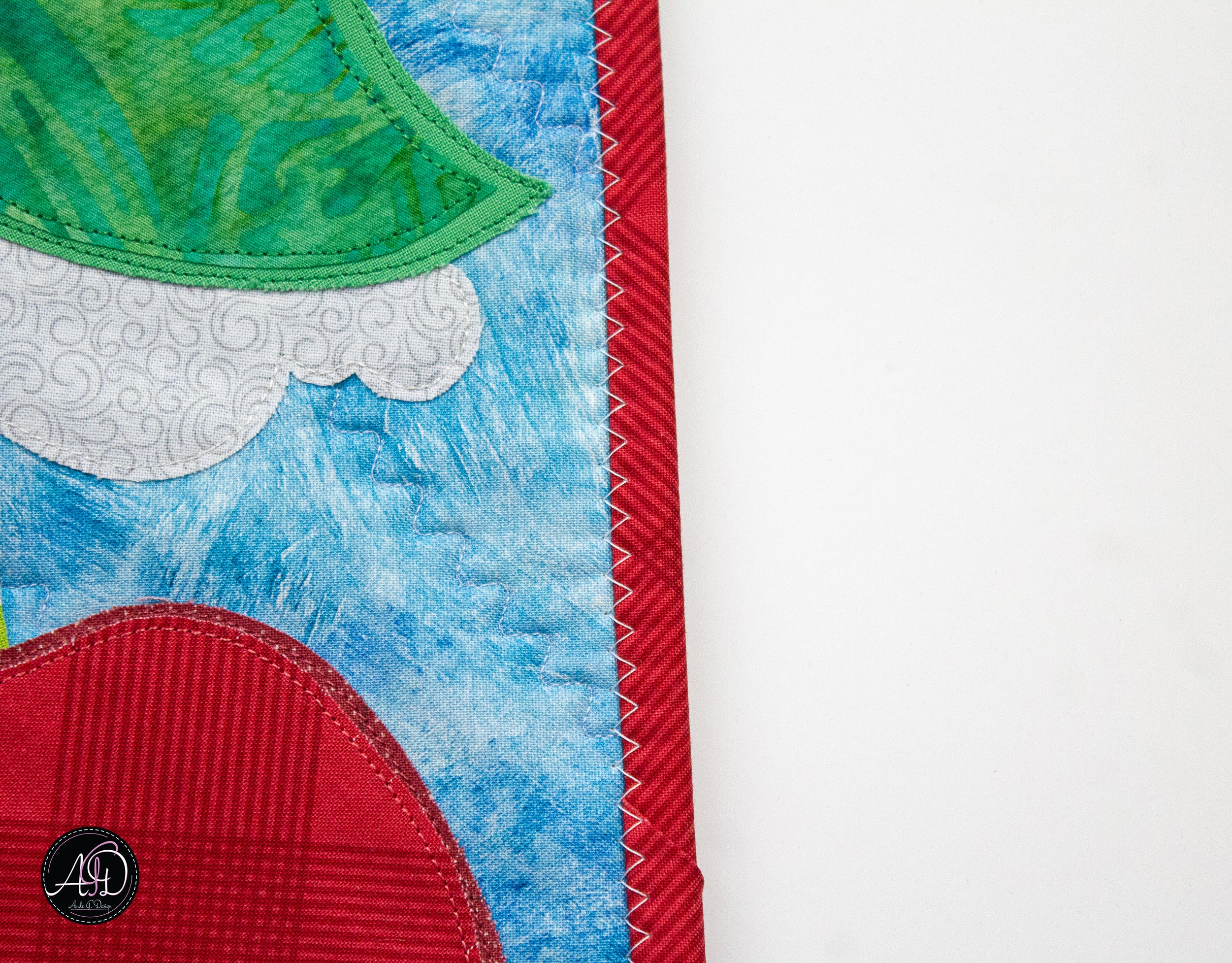 Quilted Applique Beach Cherry House Wall Hanging