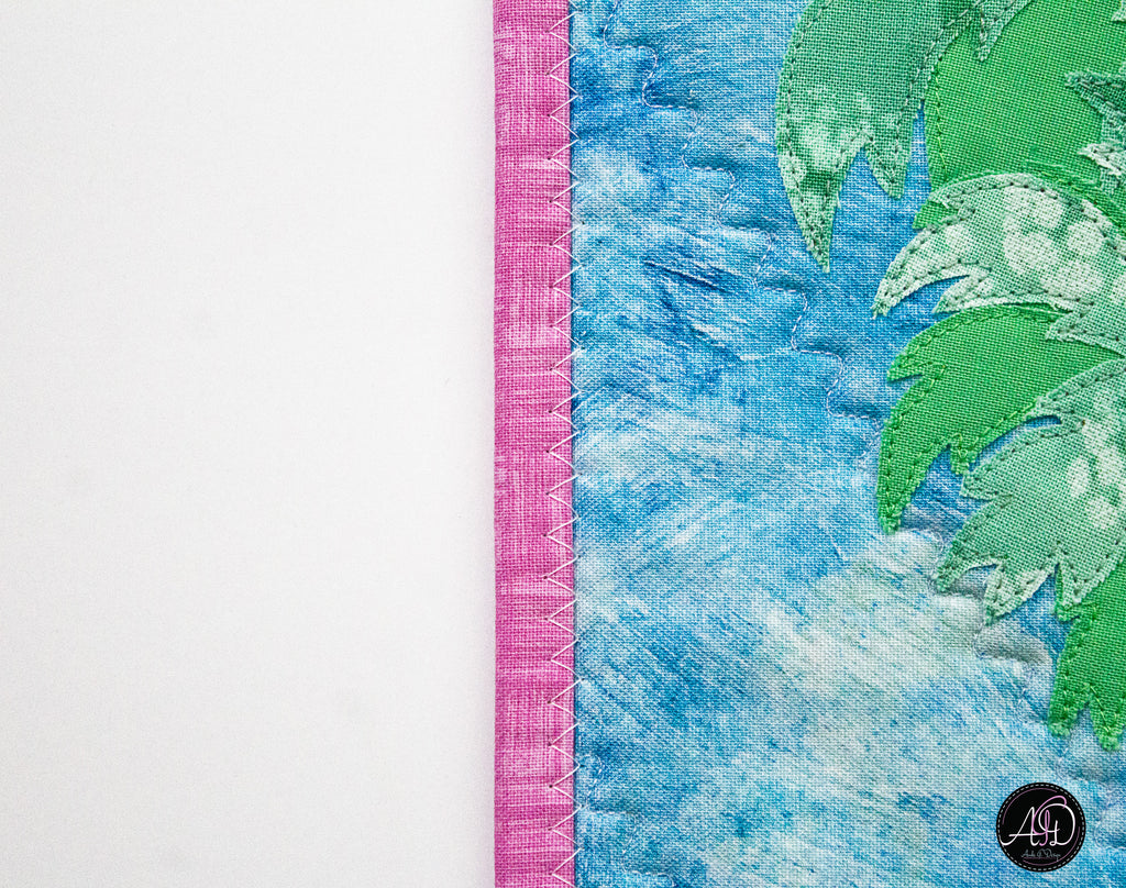 Quilted Applique Beach Coconut House Wall Hanging