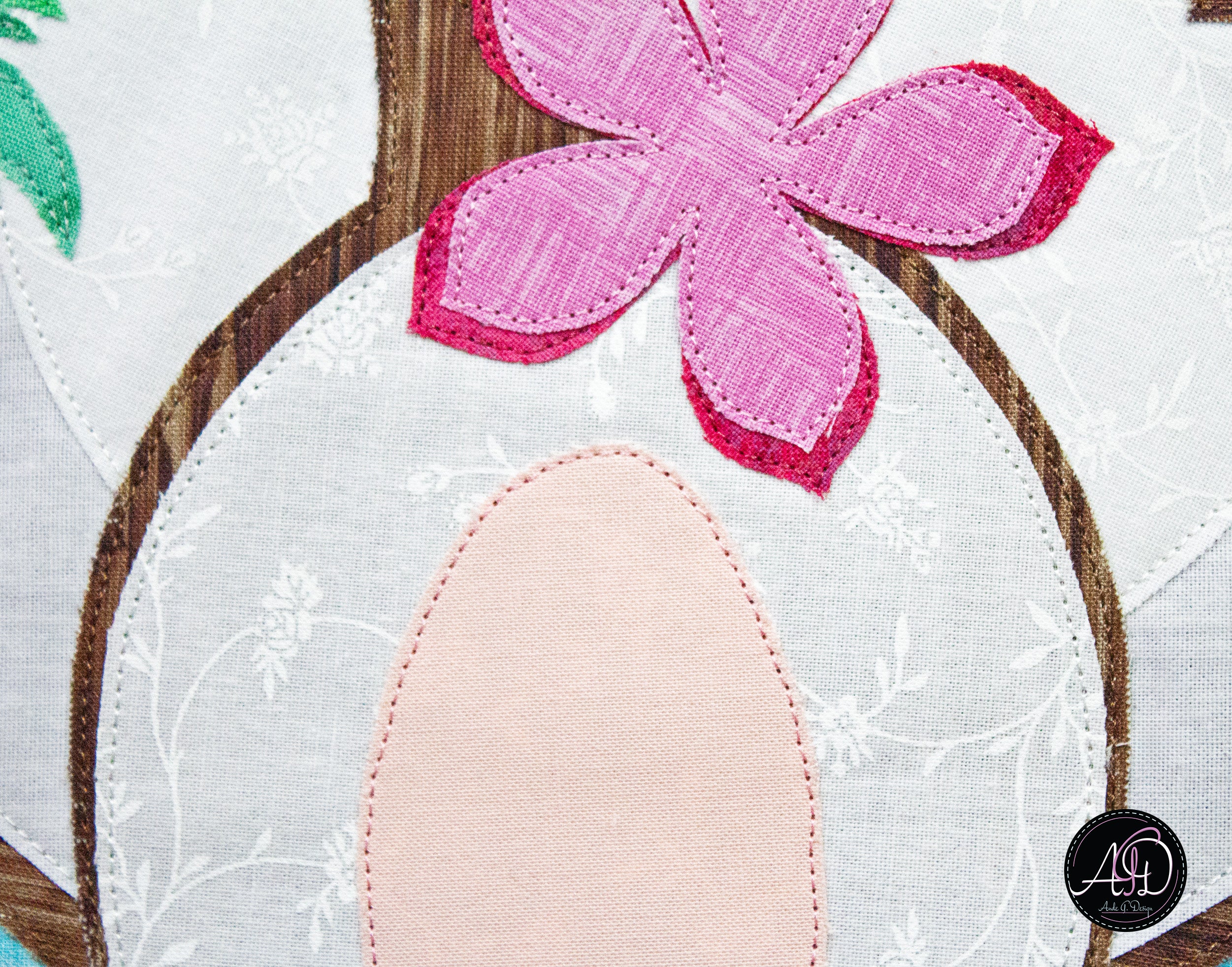 Quilted Applique Beach Coconut House Wall Hanging