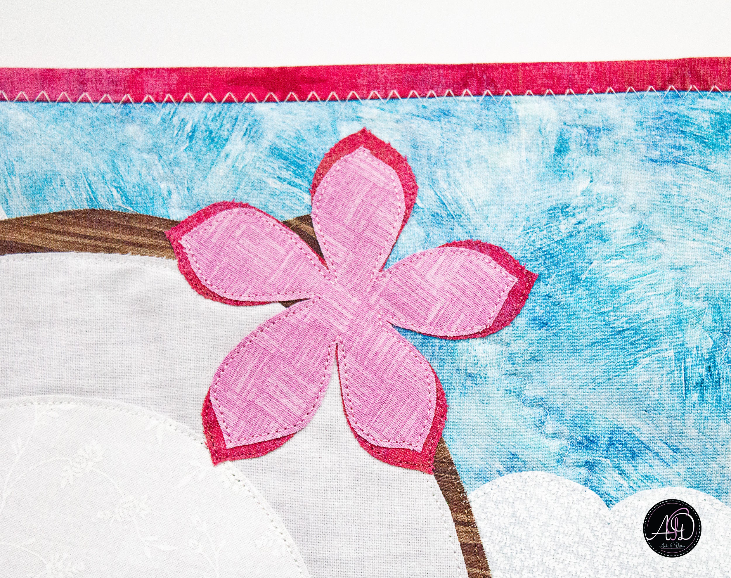 Quilted Applique Beach Coconut House Wall Hanging