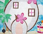 Quilted Applique Beach Coconut House Wall Hanging