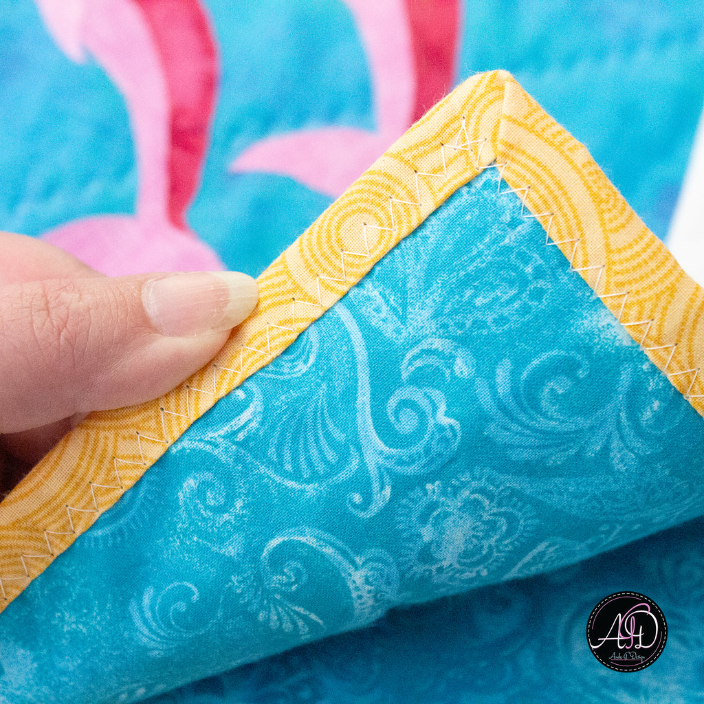 Quilted Applique Beach Dolphin Summer Table Runner