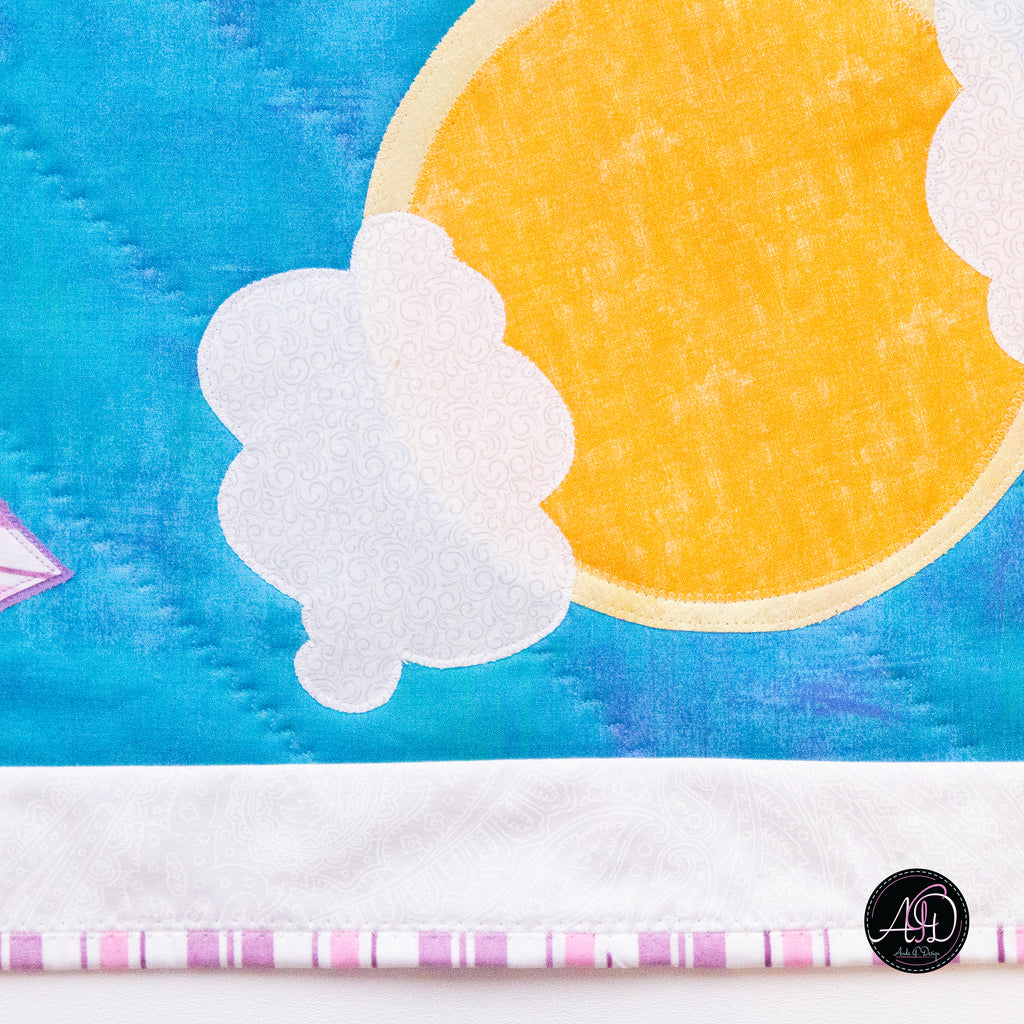 Quilted Applique Beach Dolphin Summer Table Runner