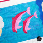 Quilted Applique Beach Dolphin Summer Table Runner