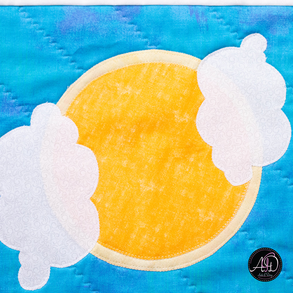 Quilted Applique Beach Dolphin Summer Table Runner