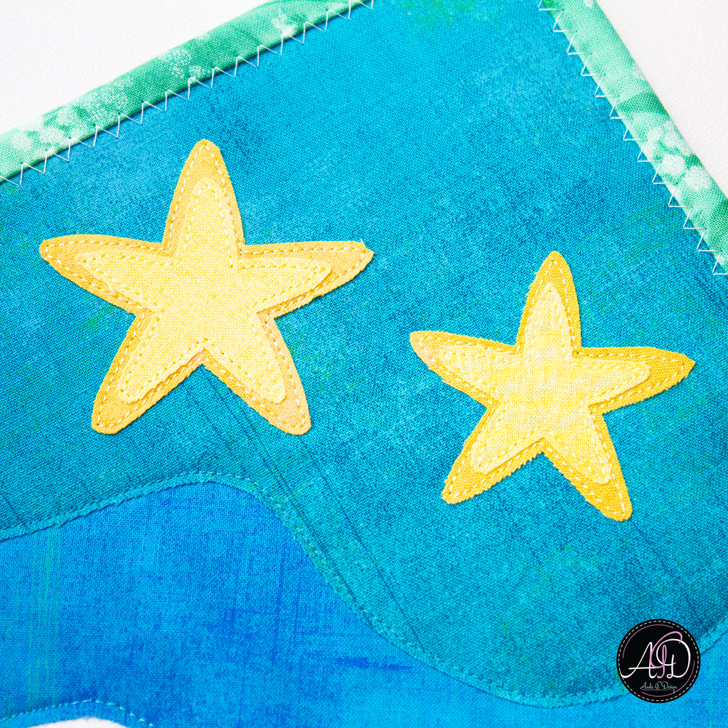 Quilted Applique Beach Flip Flop Summer Table Runner