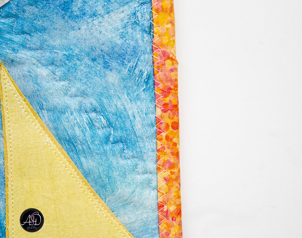 Quilted Applique Beach Orange Citrus House Wall Hanging