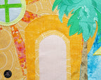 Quilted Applique Beach Orange Citrus House Wall Hanging
