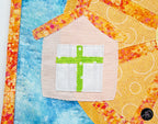 Quilted Applique Beach Orange Citrus House Wall Hanging