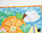 Quilted Applique Beach Orange Citrus House Wall Hanging