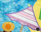 Quilted Applique Beach Pineapple House Wall Hanging