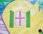 Quilted Applique Beach Pineapple House Wall Hanging