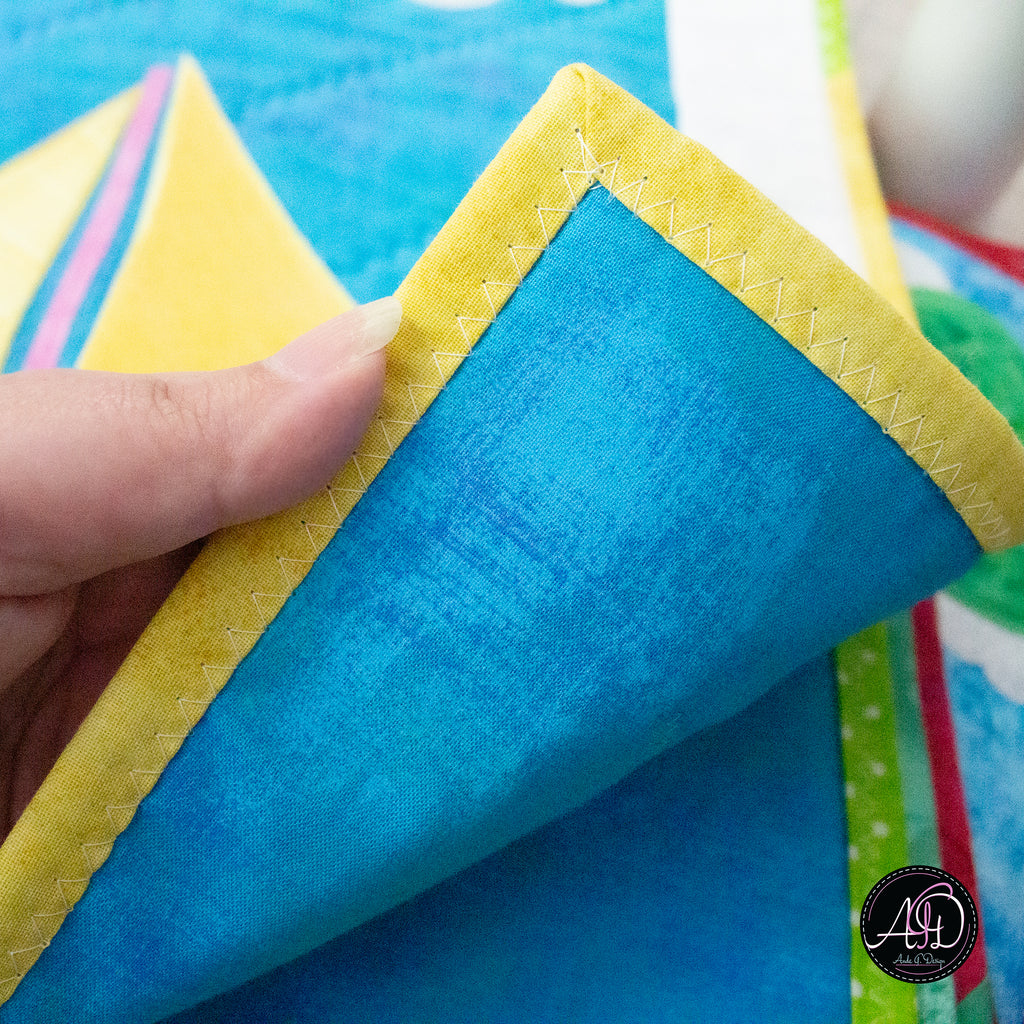 Quilted Applique Beach Sailboat Summer Table Runner