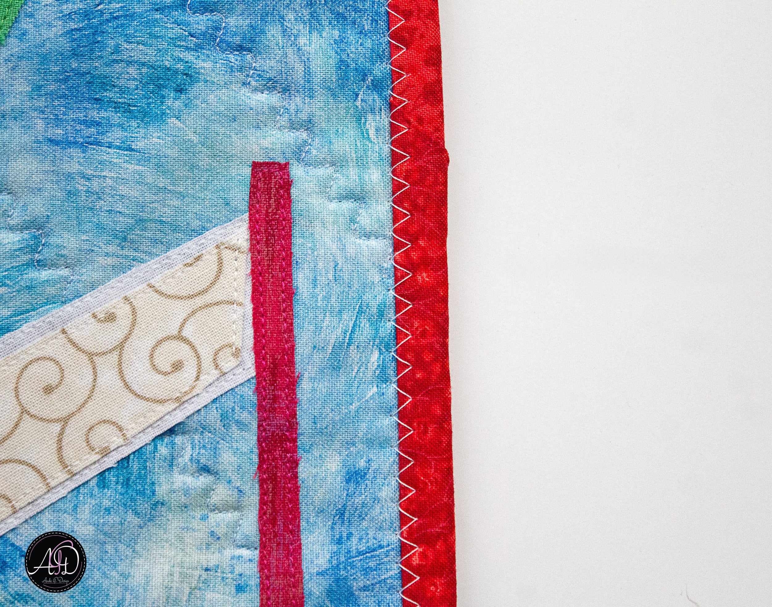 Quilted Applique Beach Watermelon House Wall Hanging