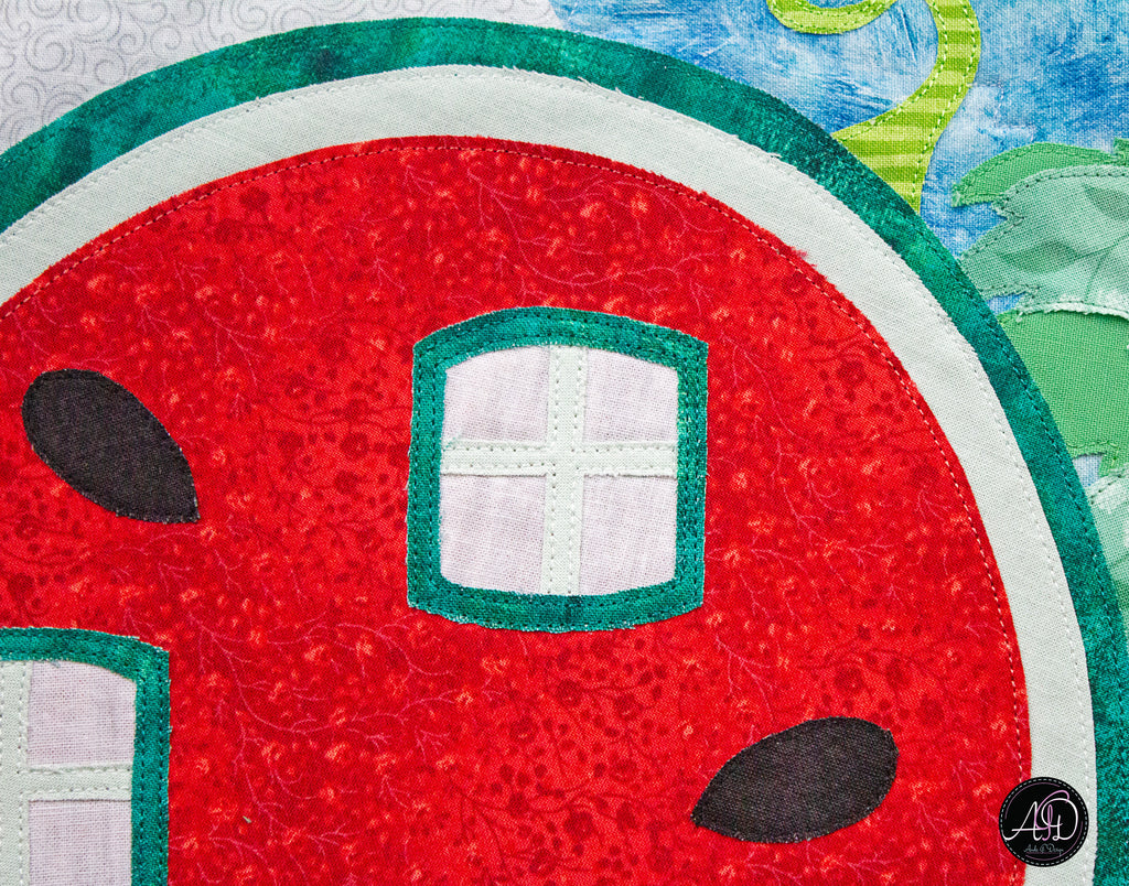 Quilted Applique Beach Watermelon House Wall Hanging