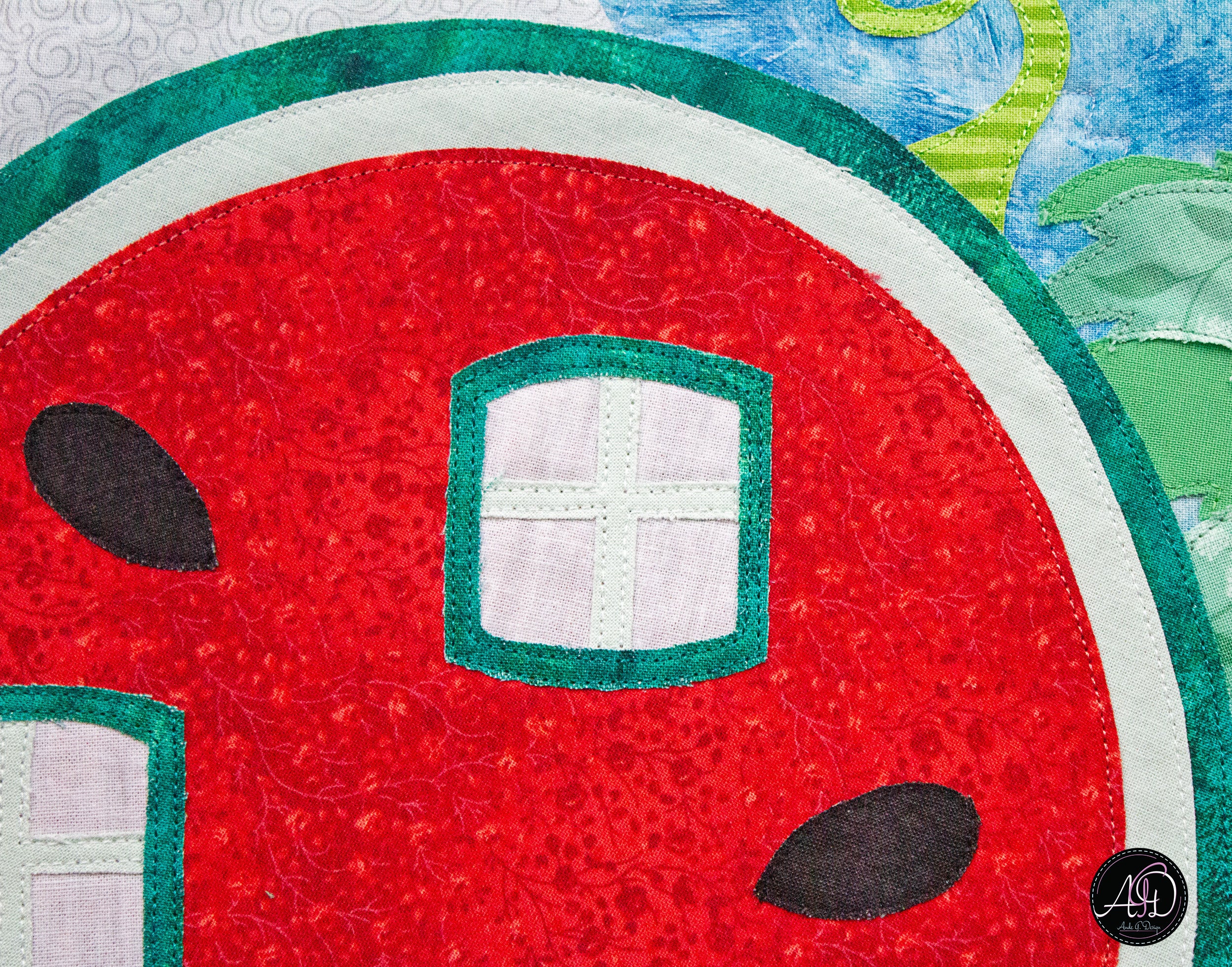 Quilted Applique Beach Watermelon House Wall Hanging