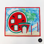 Quilted Applique Beach Watermelon House Wall Hanging