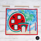 Quilted Applique Beach Watermelon House Wall Hanging