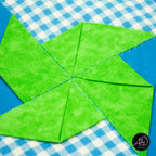 Spring Quilted Table Runner Blue Pinwheel