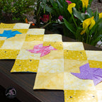 Spring Quilted Table Runner Yellow Pinwheel