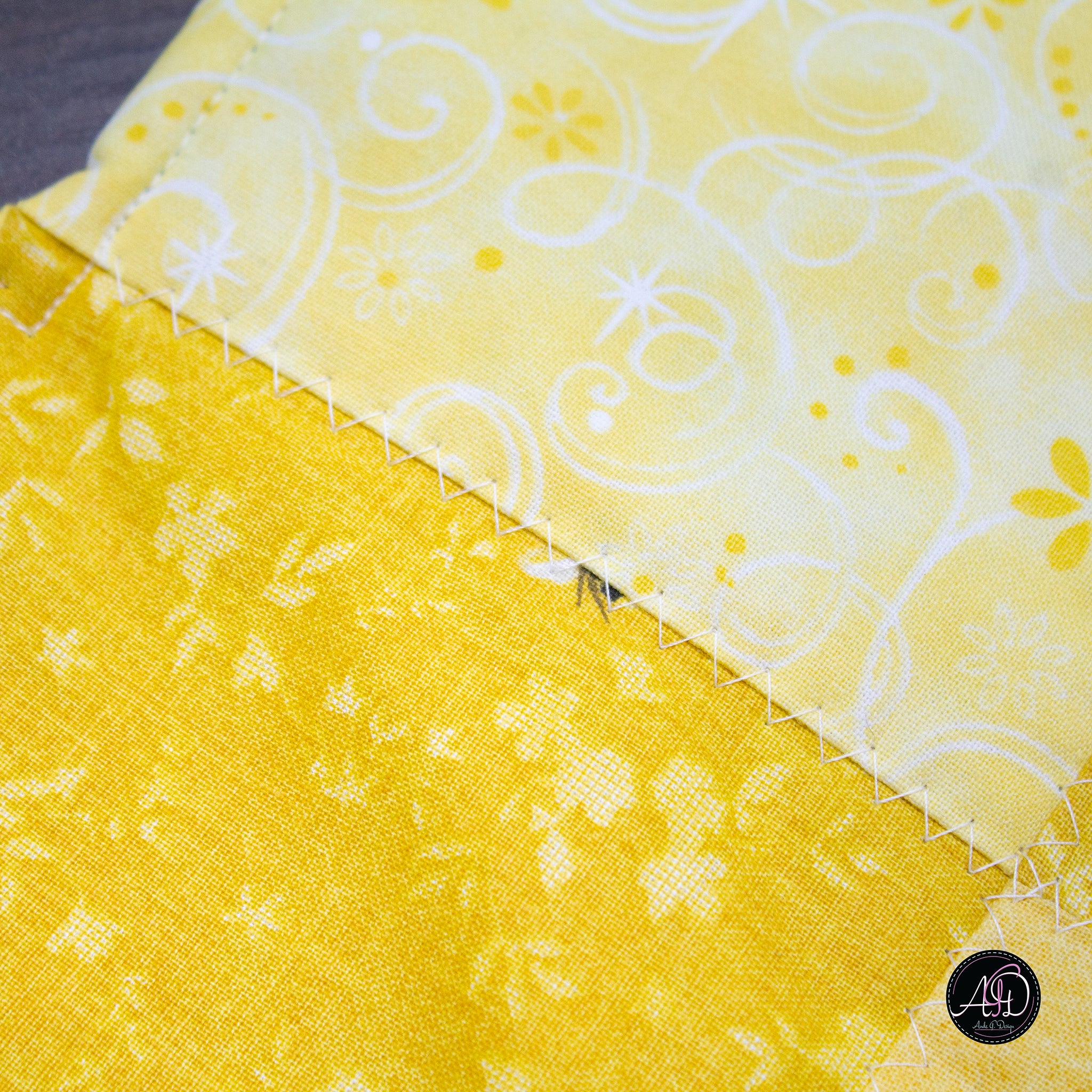 Spring Quilted Table Runner Yellow Pinwheel
