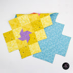 Spring Quilted Table Runner Yellow Pinwheel