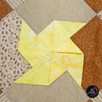 Spring Quilted Table Runner Brown Pinwheel