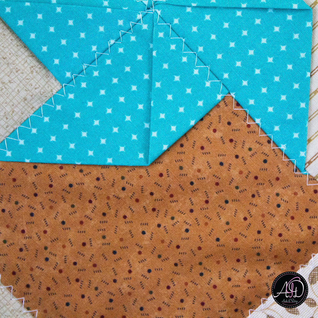 Spring Quilted Table Runner Brown Pinwheel