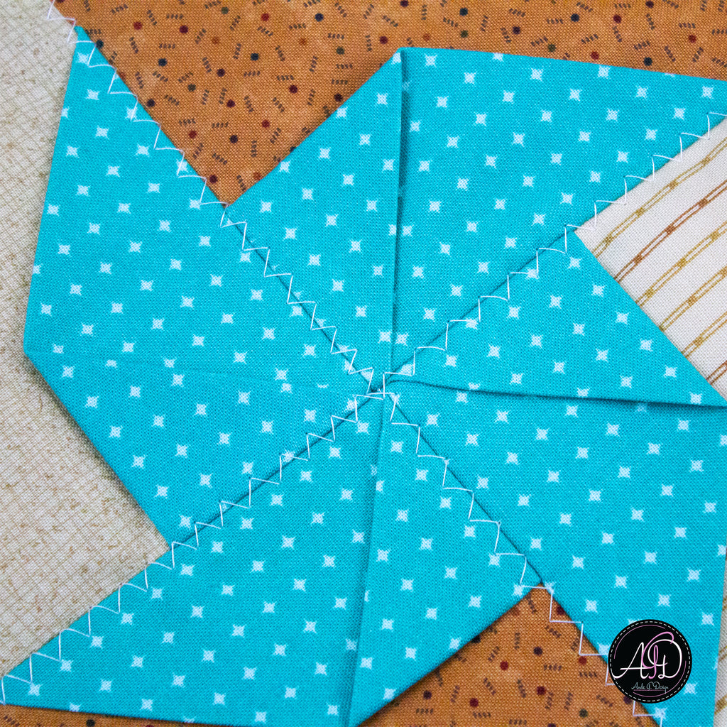 Spring Quilted Table Runner Brown Pinwheel