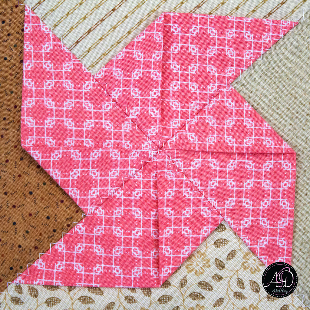 Spring Quilted Table Runner Brown Pinwheel