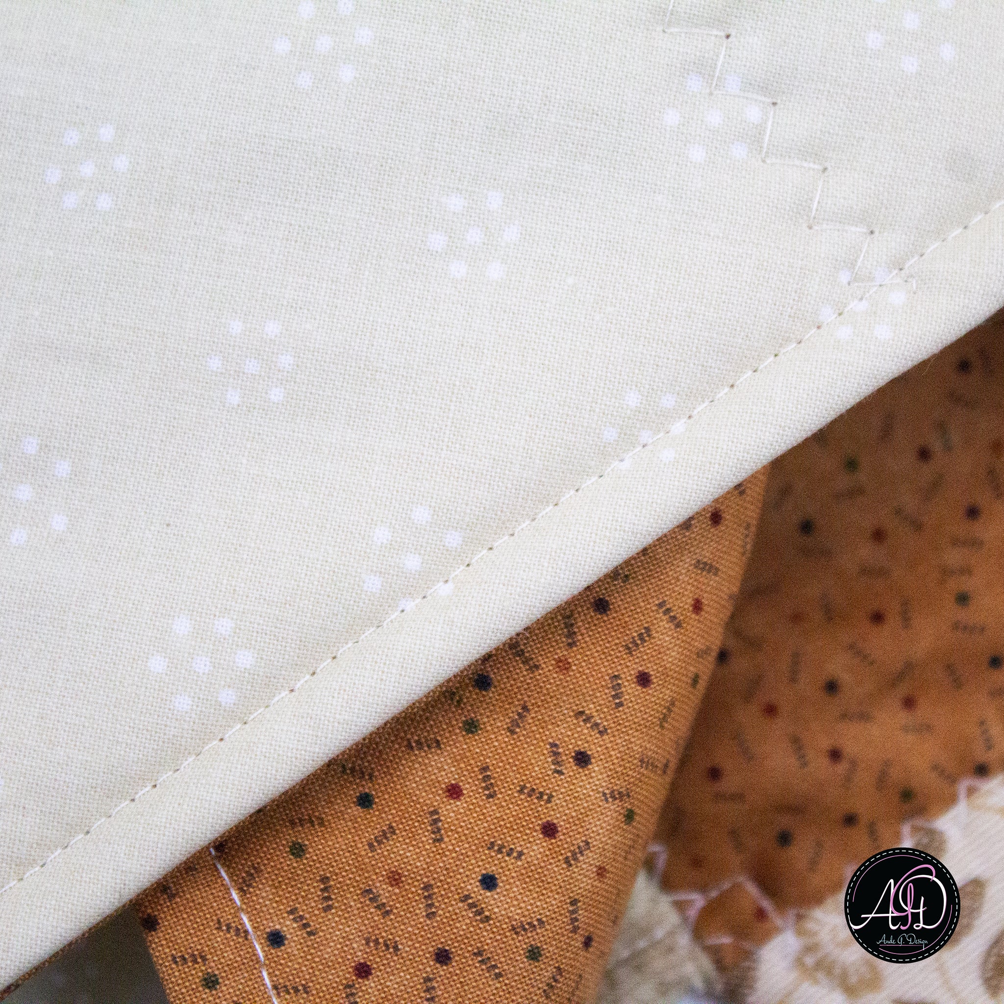 Spring Quilted Table Runner Brown Pinwheel