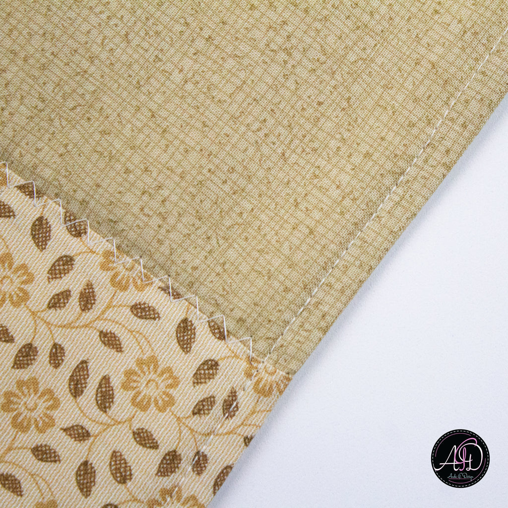 Spring Quilted Table Runner Brown Pinwheel