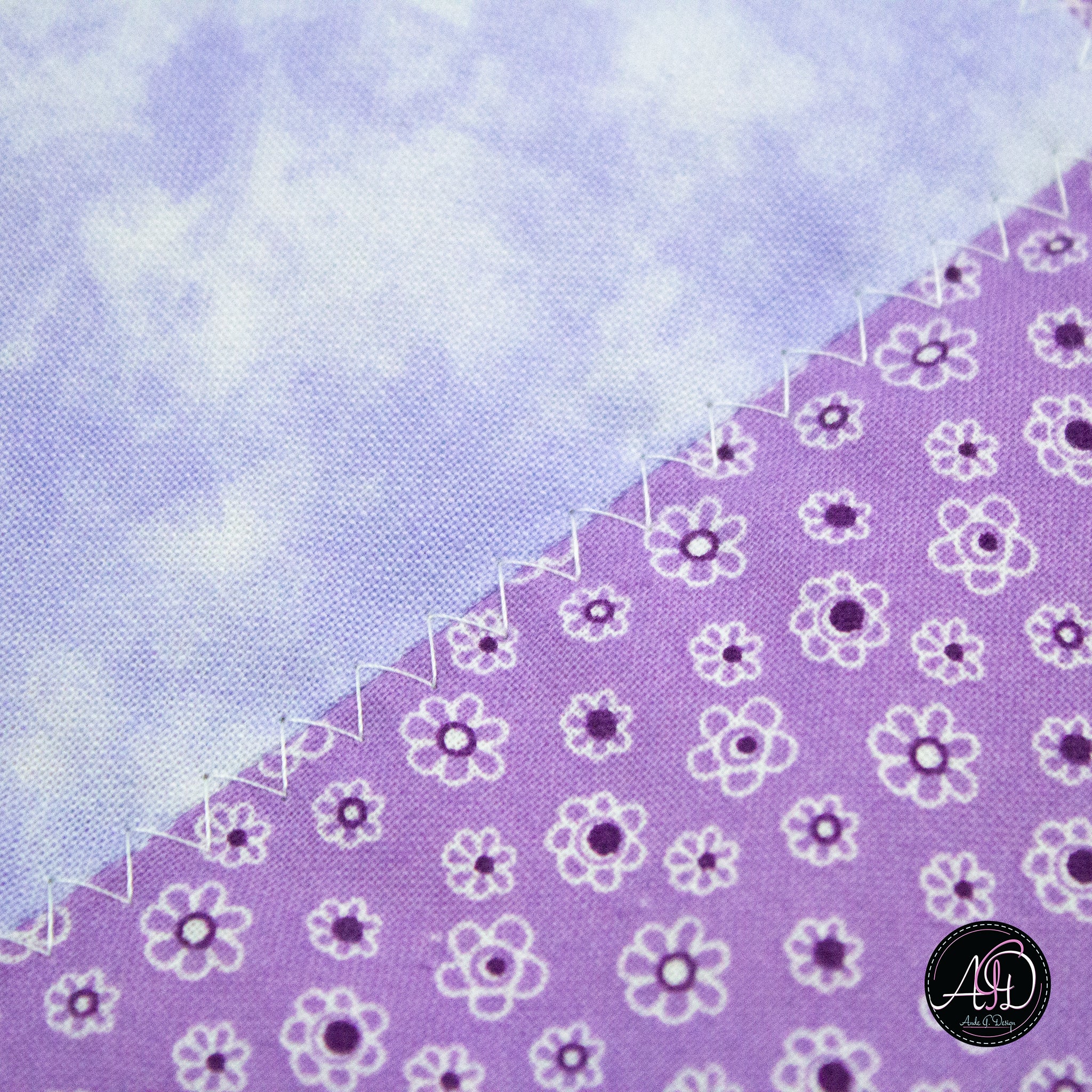Spring Quilted Table Runner Purple Pinwheel