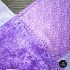 Spring Quilted Table Runner Purple Pinwheel