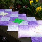 Spring Quilted Table Runner Purple Pinwheel