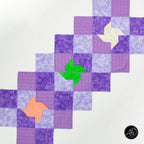 Spring Quilted Table Runner Purple Pinwheel