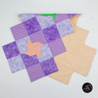 Spring Quilted Table Runner Purple Pinwheel