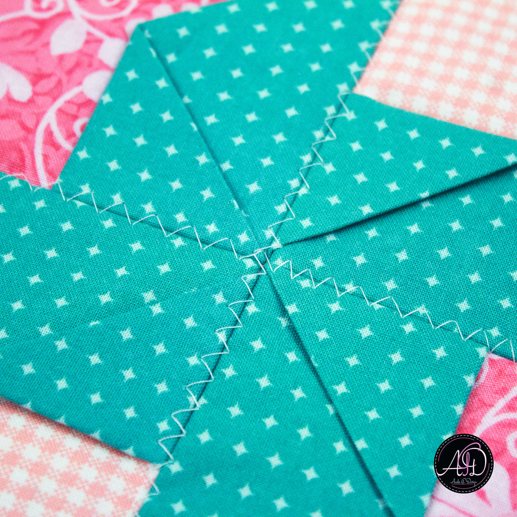 Spring Quilted Table Runner Pink Pinwheel
