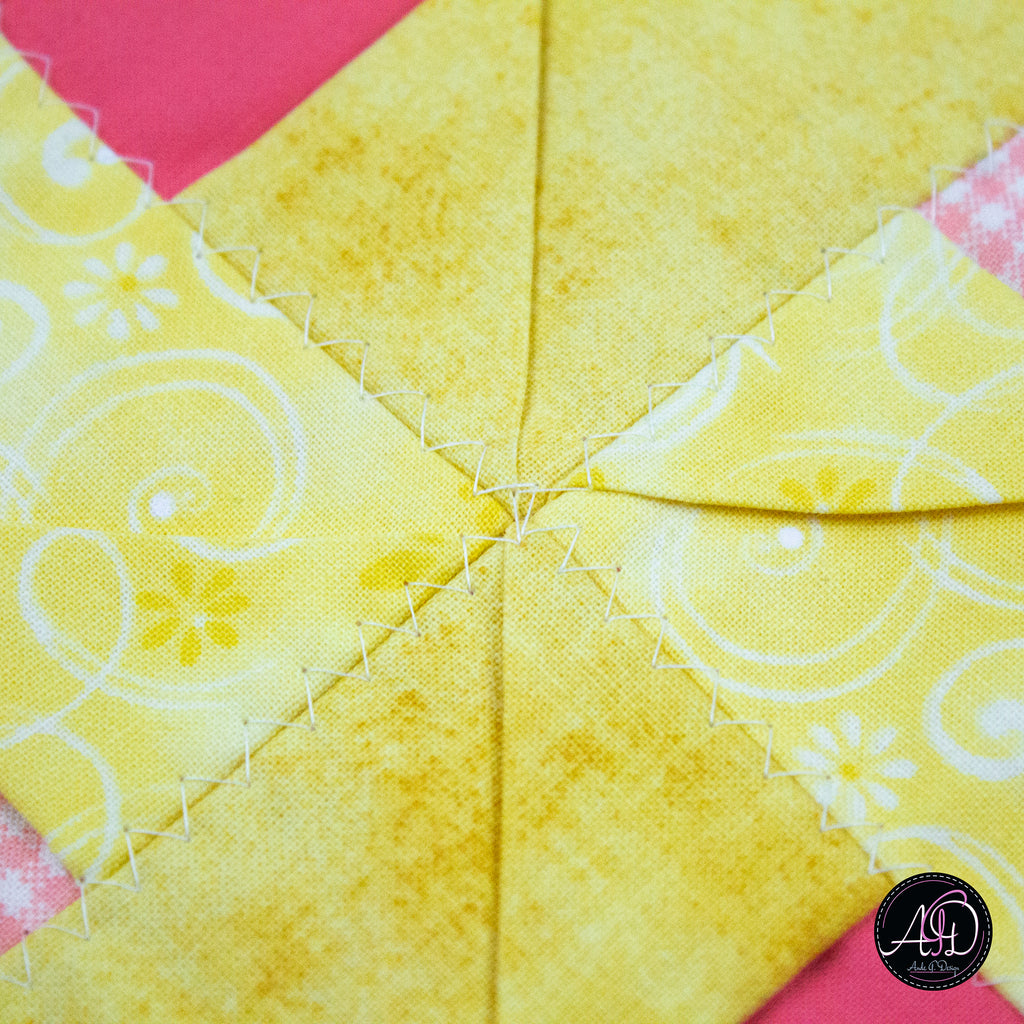Spring Quilted Table Runner Pink Pinwheel