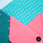 Spring Quilted Table Runner Teal Pinwheel