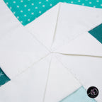 Spring Quilted Table Runner Teal Pinwheel