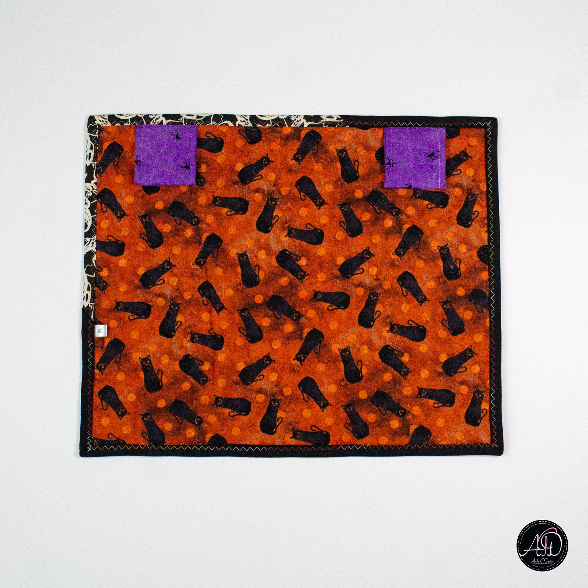 Green Sambly Monsters House Halloween Quilted Wall Hanging | Applique Wall Hanging