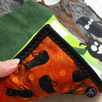 Green Sambly Monsters House Halloween Quilted Wall Hanging | Applique Wall Hanging