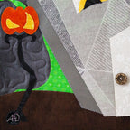 Gray Cravel Vampire's House Halloween Quilted Wall Hanging | Applique Wall Hanging