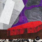 Gray Cravel Vampire's House Halloween Quilted Wall Hanging | Applique Wall Hanging